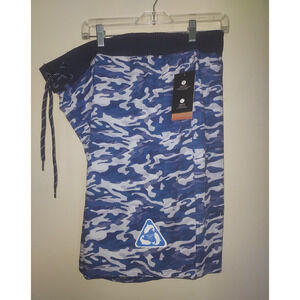 Ocean Coast Men's Swim Trunks 4XL Unlined Stretch Shorts Beach Blue Camo